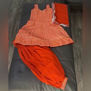 Vibrant Orange Embroidered Dress